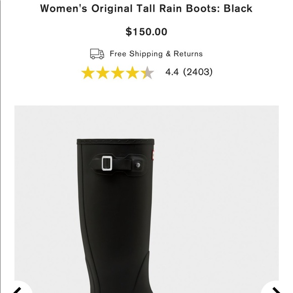 Matte black tall hunter boots - Picture 3 of 3